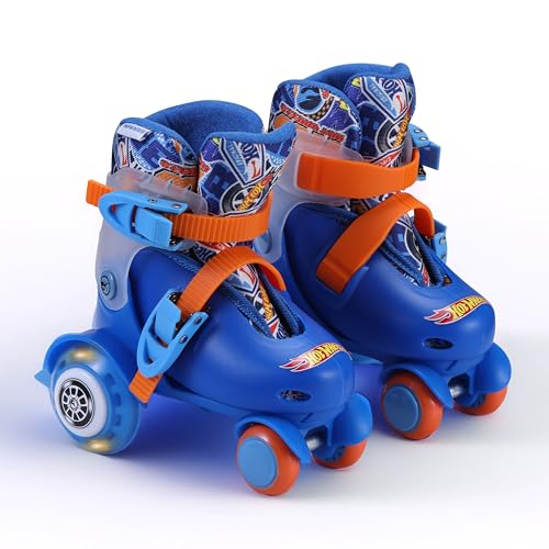 Hot Wheels Kids Trainer Skates - Light Up Wheels, ABEC 5 Bearings, Durable PVC Material, Foam Shoe Lining, Perfect for Active Fun and Adventures, US Size 9-12 by Voyager - Used condition - US$28.43