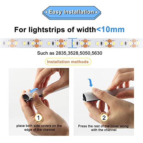 Image of VST 10pack 3.3ft LED Channel, V Shape Diffuser, Aluminum Channel System with Milky Cover, End Caps and Mounting Clips, Aluminum Profile for LED Strip Light Very Easy Installation