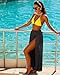 Cover Up Pants Swimwear Women Black Sheer High Split Wide Leg Swimsuit Bikini Bottom Coverup Pant