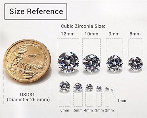 Miniatura 4 de 1000pcs 0.049 in blanco AAAAA redondo corte a máquina pequeña circonita cúbica suelta CZ piedra piedra sintética