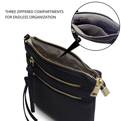 Bveyzi Women's Small Crossbody Purse Multi-Pocket Lightweight Crossover Travel Bag Over The Shoulder with Extra Long Strap4