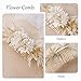 PartyforU Bridal Flower Hair Comb - Handmade White Flower Comb for Wedding Floral Hair Accessories for Bride Bridesmaid Women Girls Bachelorette Party Bridal Shower
