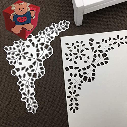 Lace Flower Dies for Card Making,Flower Corner Cutting Dies Cut Stencils for DIY Scrapbooking Photo Album Decorative Embossing Paper Dies for Card Making Templated+Cute Brooch Pin
