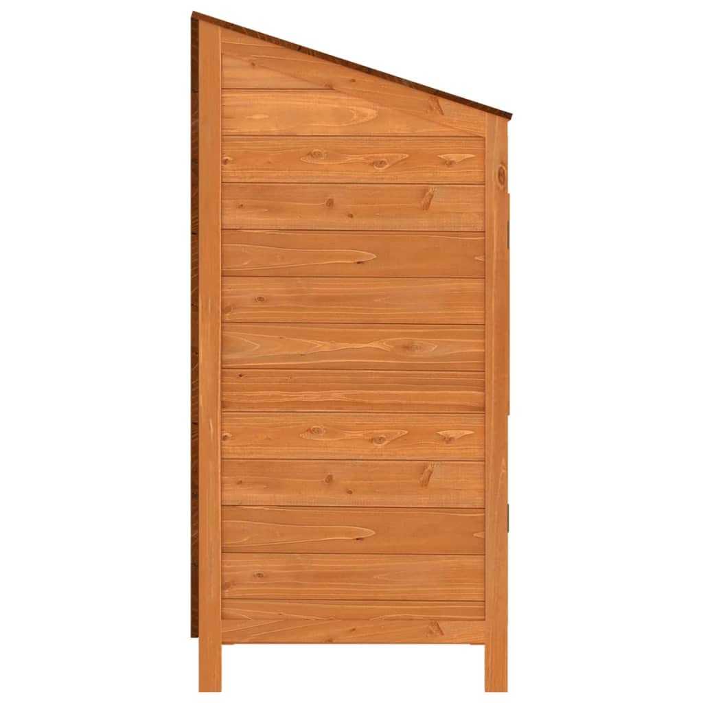 Geräteschuppen Braun 55x52x112 cm Gartenschrank aus Tannenholz - Kleines Gartenhaus aus Massivholz für Werkzeuge, Rasenpflege und Gartenutensilien im Außenbereich
