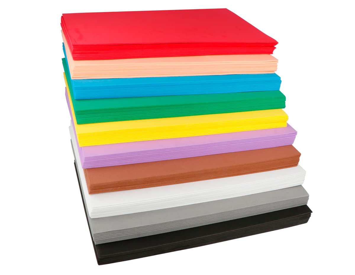 INNSPIRO Maxi School Pack 100 Sheets EVA Rubber Assortment 10 Colors 20x30cm.x2mm, 0