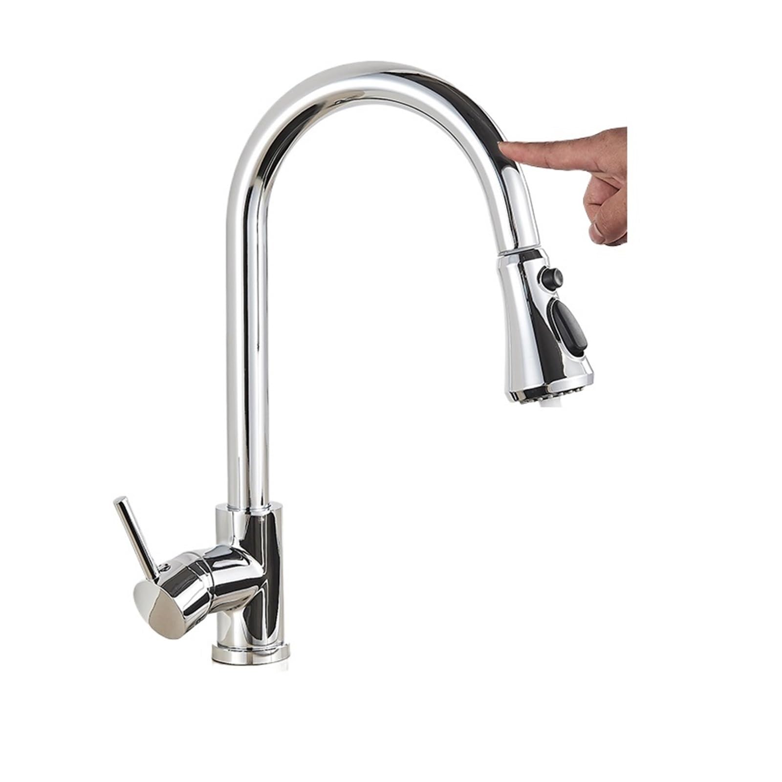 Robinet mélangeur cuisine intelligent tactile chrome à bec rotatif 360