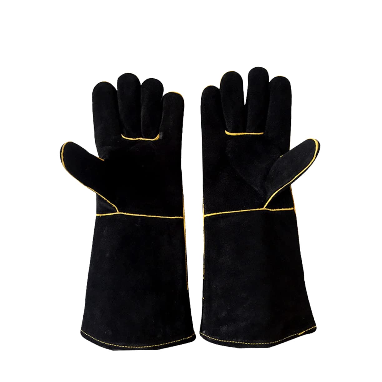 Mikinona Guantes aislantes Mitts para Hornear Guante de Cocina de puño Largo Guante de Parrilla Guante para el Horno Guante para Hornear Guante Aislante Black