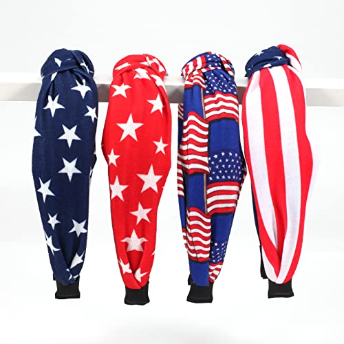 Ardorchid Usa Flag Headbands American Knot Patriotic Stars Stripes Independence Day Hairbands 4Th Of July Headband Red White And Blue Hair Hoop For Women Girls Gifts #TOP5