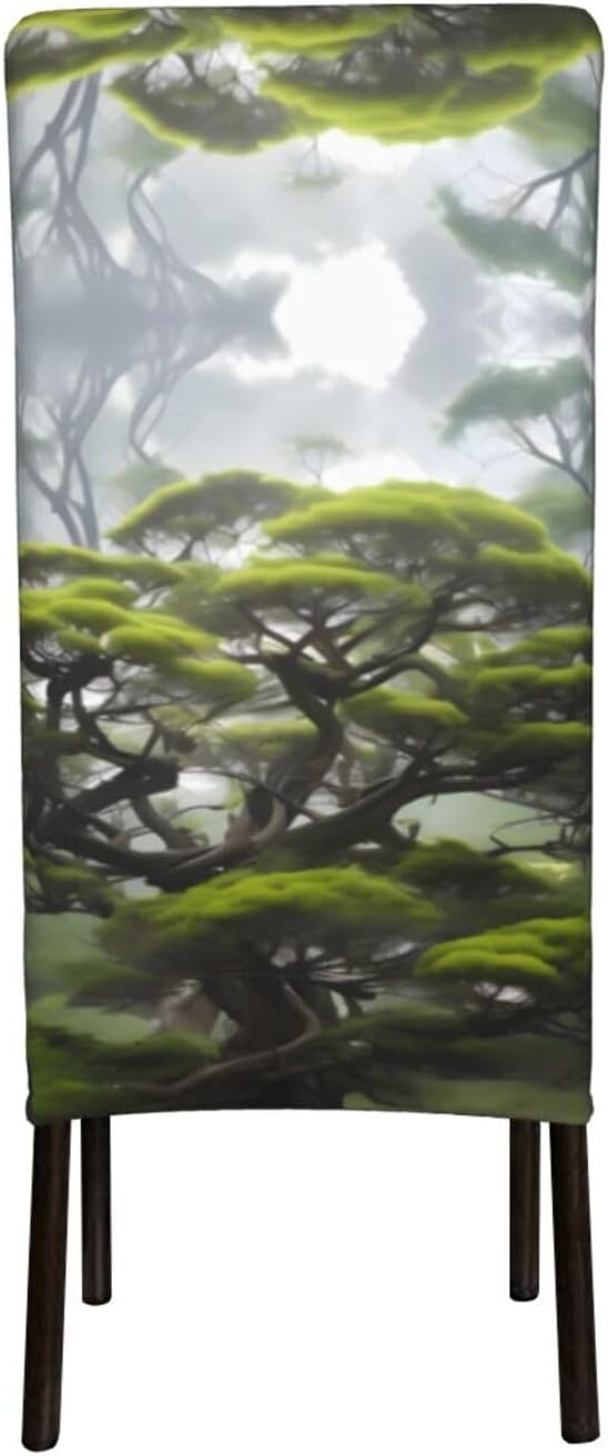 The Dense Sycamore Tree Prints Protection Cover for Dining Chair - Stretchable Chair Throw Covers for Dining Room, Hotel Event Party