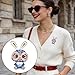 Rhinestone Rabbit Brooch and Pin for Women Girls Dainty Crystal Lady Rabbit Brooch Cute Bunny Animal Brooches Fashion Gold Plated Lapel Pins for Easter Jewelry Gift Party Costume Accessories Blue