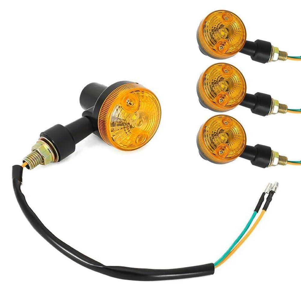 Intermitentes Motocicleta 4 Uds. Lámpara indicadora de luz LED intermitente 12V giro firmante ámbar accesorios para motocicleta y bicicleta