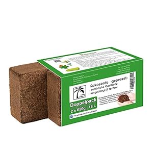 Humusziegel potgrond – 18 L kokosaarde – 2 x 650g – kokosvezel pot grond – natuurlijk & turf vrij – geschikt als…