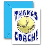 Play Strong 3-Pack Thanks Softball Coach You're Awesome (Blue, 5x7) Greeting Thank You Cards Set Ama