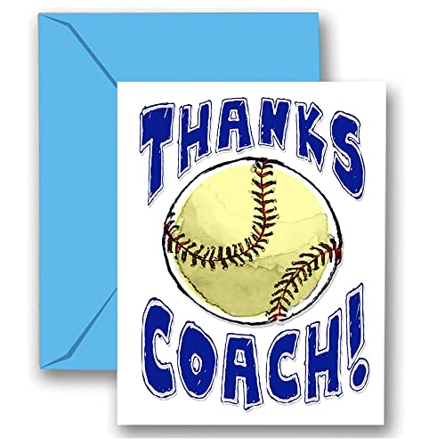 Play Strong 3-Pack Thanks Softball Coach You're Awesome (Blue, 5X7) Greeting Thank You Cards Set Amazing For Softball Players, Teams, Coaches, Family And Fans - Your Coaches Will Love 'Em! #TOP3