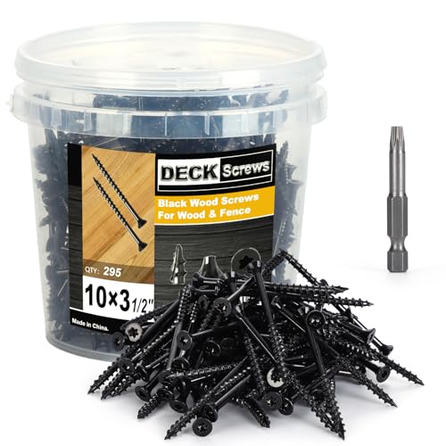 Image of Deck Screws #10X3-1 /2'', T25 Star Torx Drive Flat Head Wood Screws, Black, 5lb