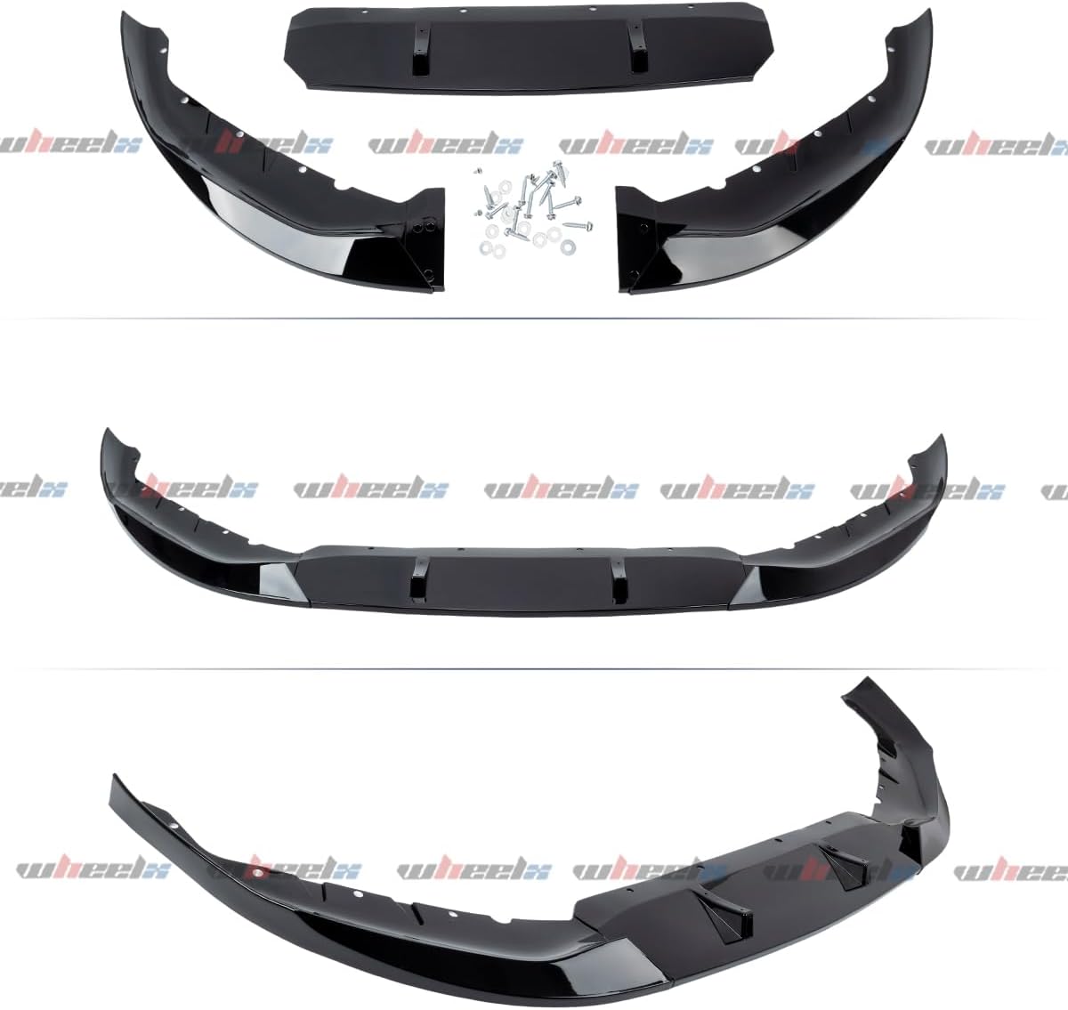 Front Lip Splitter Compatible with BMW 5 Series G30 LCI M Sport 2021–2023, Gloss Black, Fits for 530i 530e 540i M550i & xDrive Models – WheelX