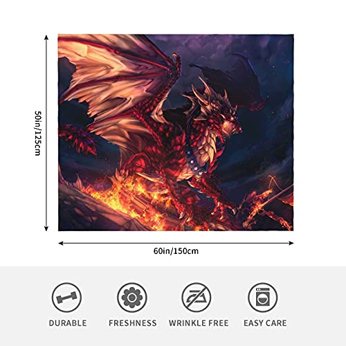 Fleece Throw Blanket For Couch Dragon Super Cozy And Comfy For All Seasons Soft Fuzzy Plush Flannel Nap Blanket For Lap Bed Office Car 50 X 60 Inch #TOP1
