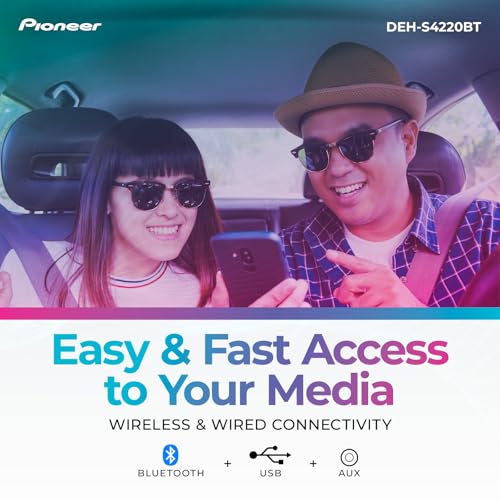 Pioneer DEH-S4220BT 1-Din CD Receiver – Bluetooth, USB/AUX, Color Change, FLAC, AM/FM Radio, Detachable Face, 50W x 4, Voice Control, Hi-Volt RCA Preouts by PIONEER - Image 3