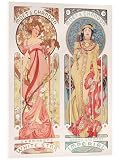 Posterlounge Moet & Chandon Stampa su vetro acrilico di Alfons Mucha 13 x 18 cm Quadri Decorazione per pareti
