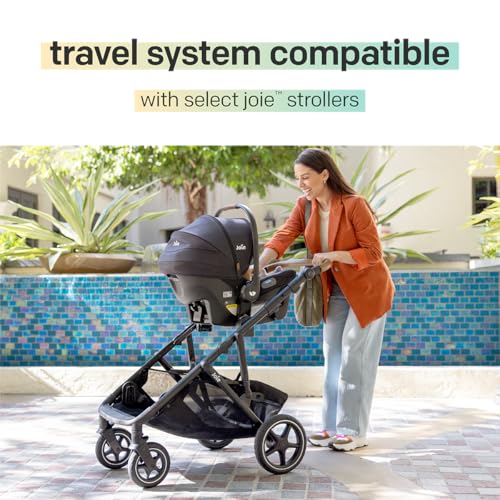 Image of Joie Baby, Mint Latch Baseless Infant Car Seat - Lightweight, Built-in Rigid Lower Anchor Attachments and Side-Impact Protection - No Base Installation Required, Travel-Friendly Design (Dove)