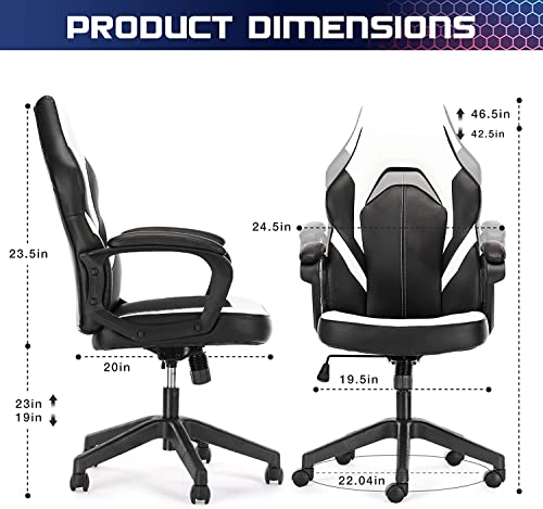 Ergonomic Gaming Office Chair - Computer Desk Chair, Pu Leather Executive Swivel Chair With Padded Seat Cushion And Lumbar Support For Working, Studying, Gaming #TOP3