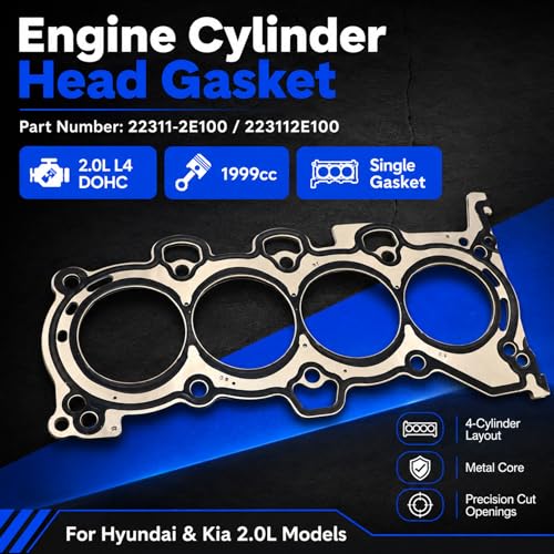 Image of XQSMWF 22311-2E100 Engine Cylinder Head Gasket for Hyundai Elantra 2017-2020, Kona 2018-2020, Tucson 2019-2020, Fit for Kia Soul 2017-2021, Forte 2017-2020 - 2.0L L4 DOHC NU Engine Replacement