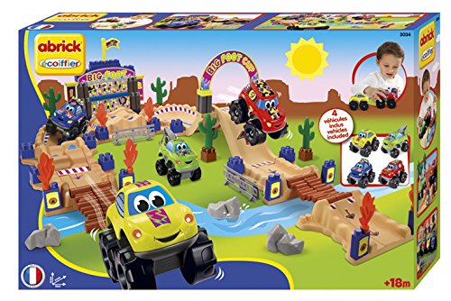 51LBeEjoPqL Jouets Ecoiffier – 3034 - Circuit Big Foot Abrick – Jeu de construction pour enfants – Dès 18 mois – Fabriqué en France