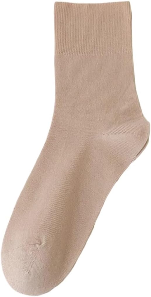 Durable 3Pairs Thin Solid Colorful Plain Crew Socks Casual Girls Trendy Simple Breathable Anti-pilling Loose