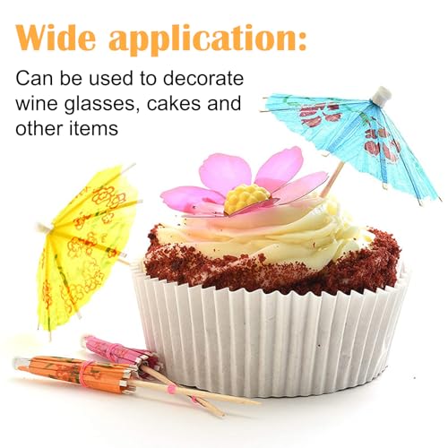 Image of DNY 25 Pcs Cocktail Umbrellas for Drinks - Colorful Paper Parasols for Party Decorations, Tiki Bar, Luau, Summer, Beach, Hawaiian Theme, Birthdays, and Tropical Cocktails