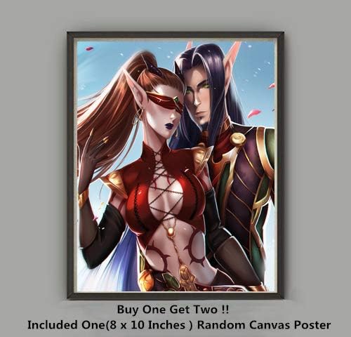 QG Art Love of Velenthia and Baelaris Video Game Canvas Poster for Home Decoration,No Frame