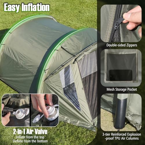 Carpa Inflable Tangkula para 5-7 Personas con Porche miniatura 5