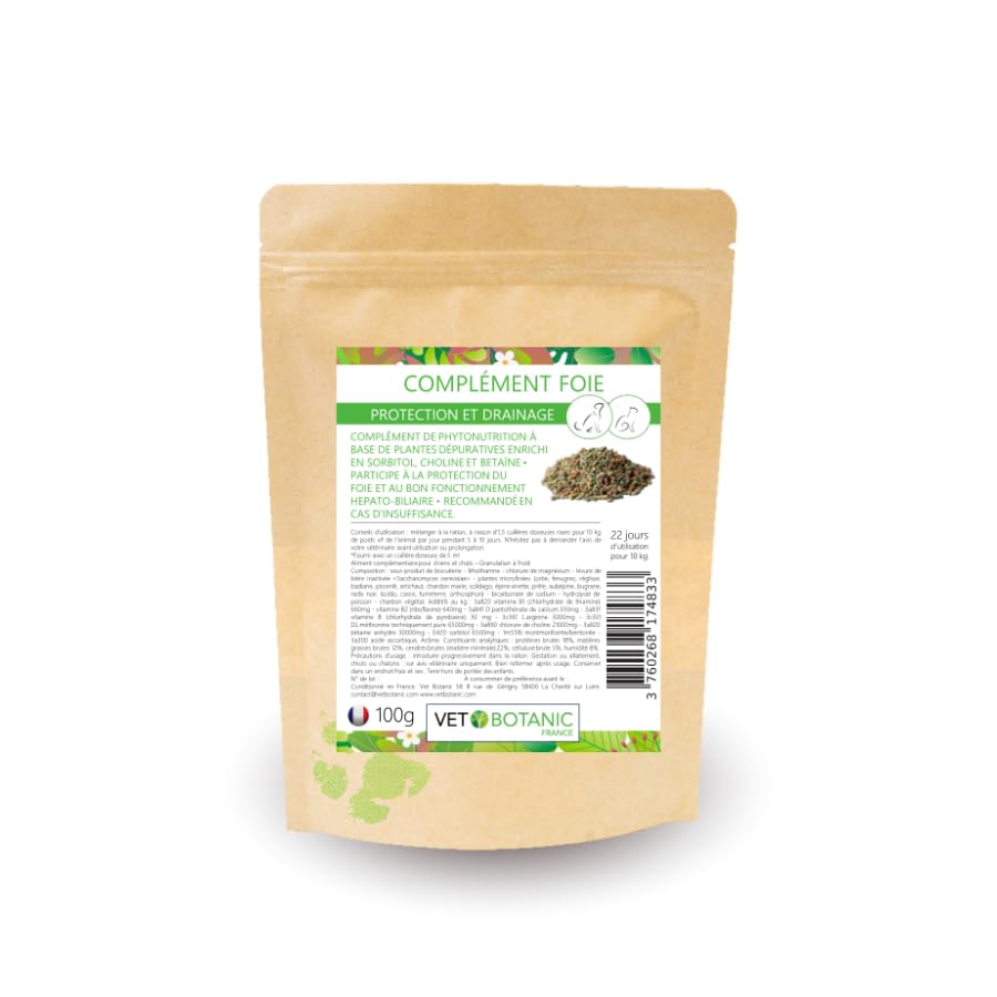 Integratore Fegato Cani e Gatti, Protezione e Drenaggio Epatico, 100g, 22 Giorni