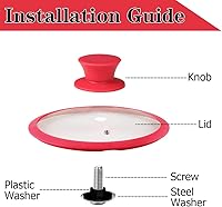 Vista 3 de JoyTube Pomo universal de repuesto para tapas de sartén, cubierta de silicona resistente al calor, asas de sujeción sin BPA, aptas