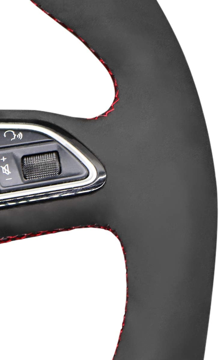 MEWANT Steering Wheel Cover for Audi A5 / A7 / RS 5 / RS 7 / S3 / S4 / S5 / S6 / S7 2013 Steering Wheel Hand Stitch Carbon Fiber and Suede Steering Wheel Wrap