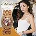Imagen de JewelryWe Reloj Cuentas Bohemia Mujer: Reloj de Pulsera Cuarzo Analógico Correa de Elástica de Cuentas Budistas Madera
