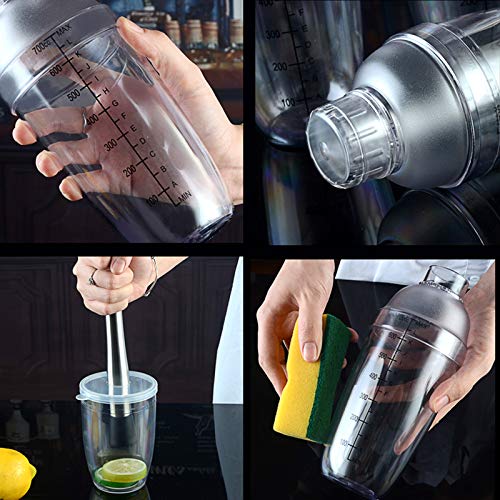 Feoowv 1Pc Plastic Cocktail Shaker With Scale And Strainer Top thumb #3
