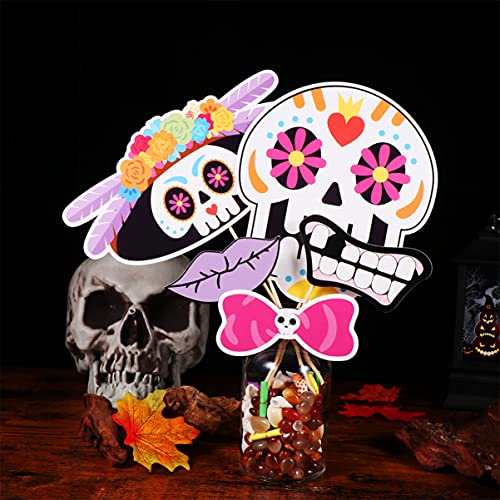 ABOOFAN 21Pcs Foto Adereços Adereços Traje Do Dia Das Bruxas Com Sticks para Festa Decorações de Hal