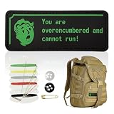 Ryetvok Overencumbered Morale Patch-Funny Gaming PVC Tactical Patch with Hook and Loop Backing-Rubber Morale Patches for Backpacks,Tactical Hats, Vests, Jackets-Wasteland Inspired Gear