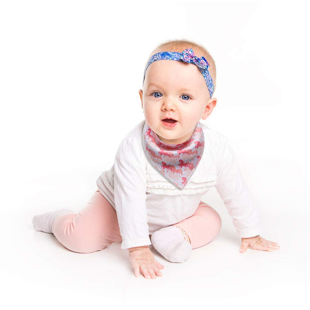 Cherub Baby Bandana Drool Bibs 10 Pack, Absorbent Bandana Bib for Drooling and Teething, Soft Organic Cotton Baby Bibs for Girls