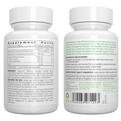Igennus Healthcare Nutrition IGN201 Algae Based Calcium Supplement