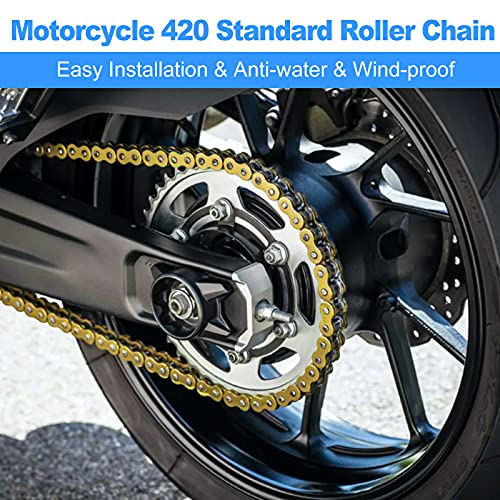 Oxmart Motorcycle 420 Chain Standard Roller Link Chain Fit For 50Cc 70Cc 110Cc 125Cc Dirt Pit Bike Atv Quad Scooter Mini Bike Go Kart #TOP1