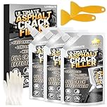 Asphalt Crack Filler, 4.5LB High Elasticity Driveway Crack Filler, Self Leveling Waterproof Repair Sealant for Driveway, Walkway, Road, Blacktop Concrete Joint, Indoor & Outdoor - Black (74oz)