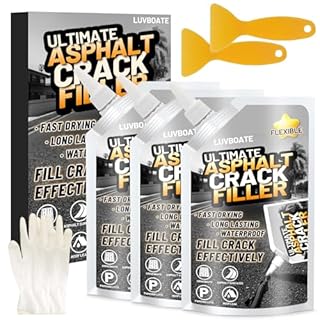 Asphalt Crack Filler, 4.5LB High Elasticity Driveway Crack Filler, Self Leveling Waterproof Repair Sealant for Driveway, Walkway, Road, Blacktop Concrete Joint, Indoor & Outdoor - Black (74oz)
