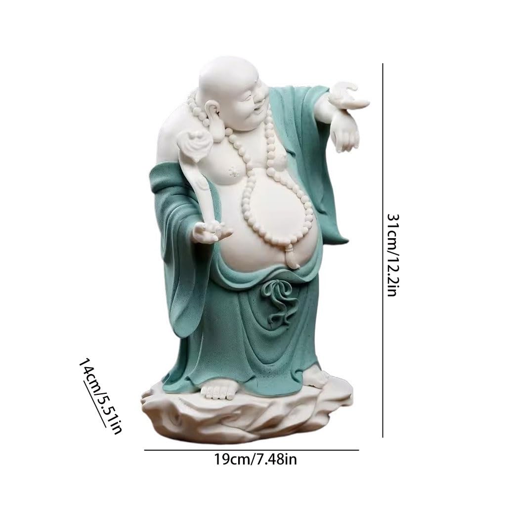 Escultura de Estatua de Buda Oficina Cerámica Maitreya Buda Artesanía Adornos Sala De Estar Lucky Bodhisattva Decorativos