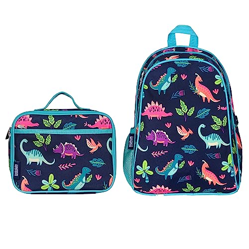 Wildkin 15 Inch Kids Backpack Bundle with Lunch Box Bag (Darling Dinosaurs) - Main Image