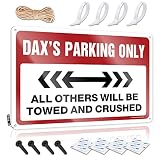 Panneau de piscine et décoration extérieure Dax's Parking Only   Panneau amusant en métal pour bureau et décoration d'intérieur (20 x 30 cm)