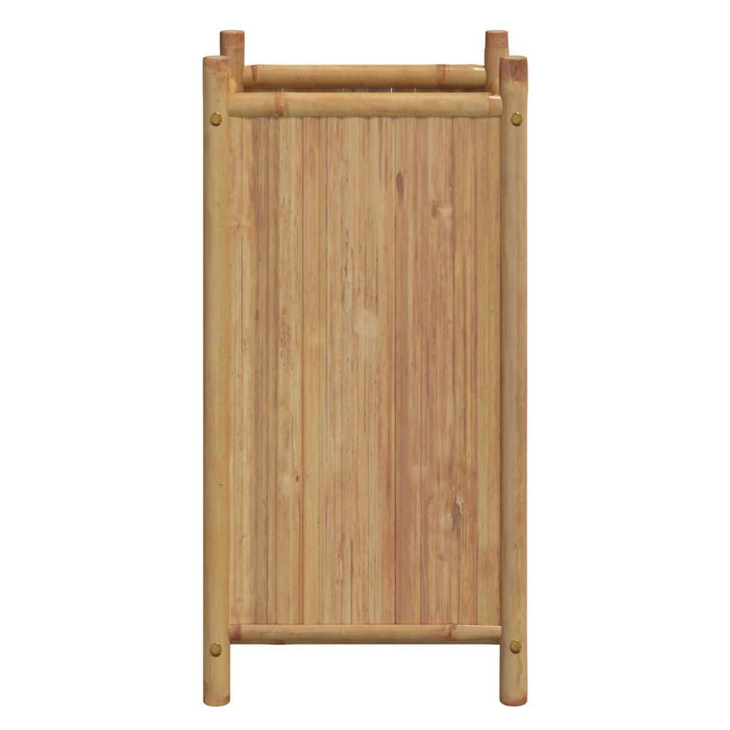 Macetero de bambú, 40 x 40 x 80 cm, para jardín, balcón, terraza, con diseño elevado para proteger contra malas hierbas, jardinera duradera de material natural para plantas