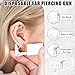 49 Pcs Ear Piercing Kit Disposable,Ear Piercing Gun Kit with Self Earrings and Earrings Needle,Gold Set with Sterile Multi-Sized Hypoallergenic Ears Studs and Povidone-Iodine Pad(Silver)