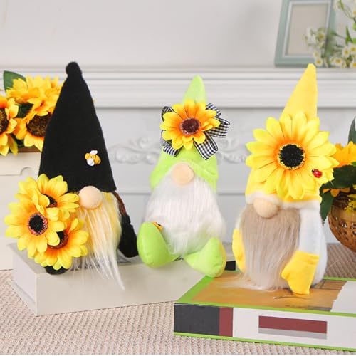Nains en peluche avec tournesol, une poupée créative à offrir