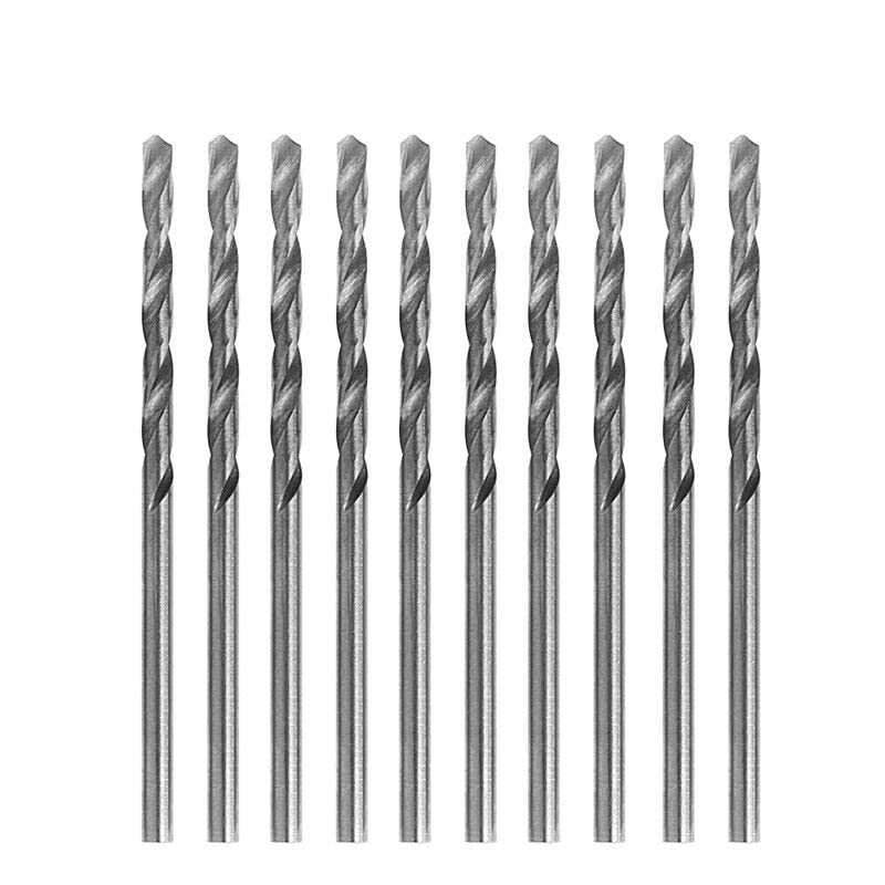SWISSO 10 Pcs HSS 2.5mm Twist Drilling Bits Drill Bit Micro Straight Shank Metal (Pack of 1, Silver)